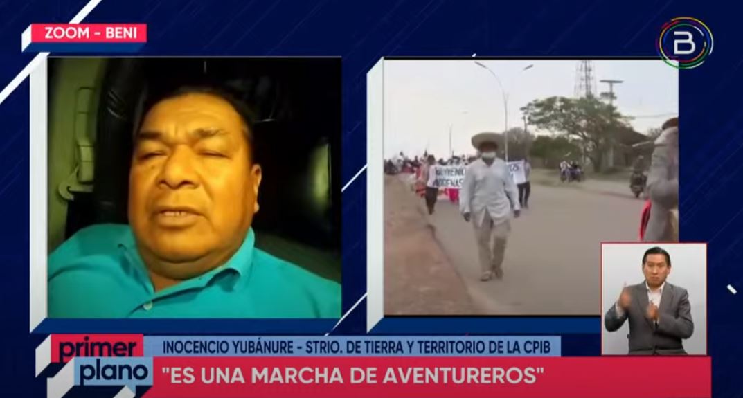 Dirigente indígena lamenta politización de la marcha con el apoyo de Camacho y la presencia de Carvajal