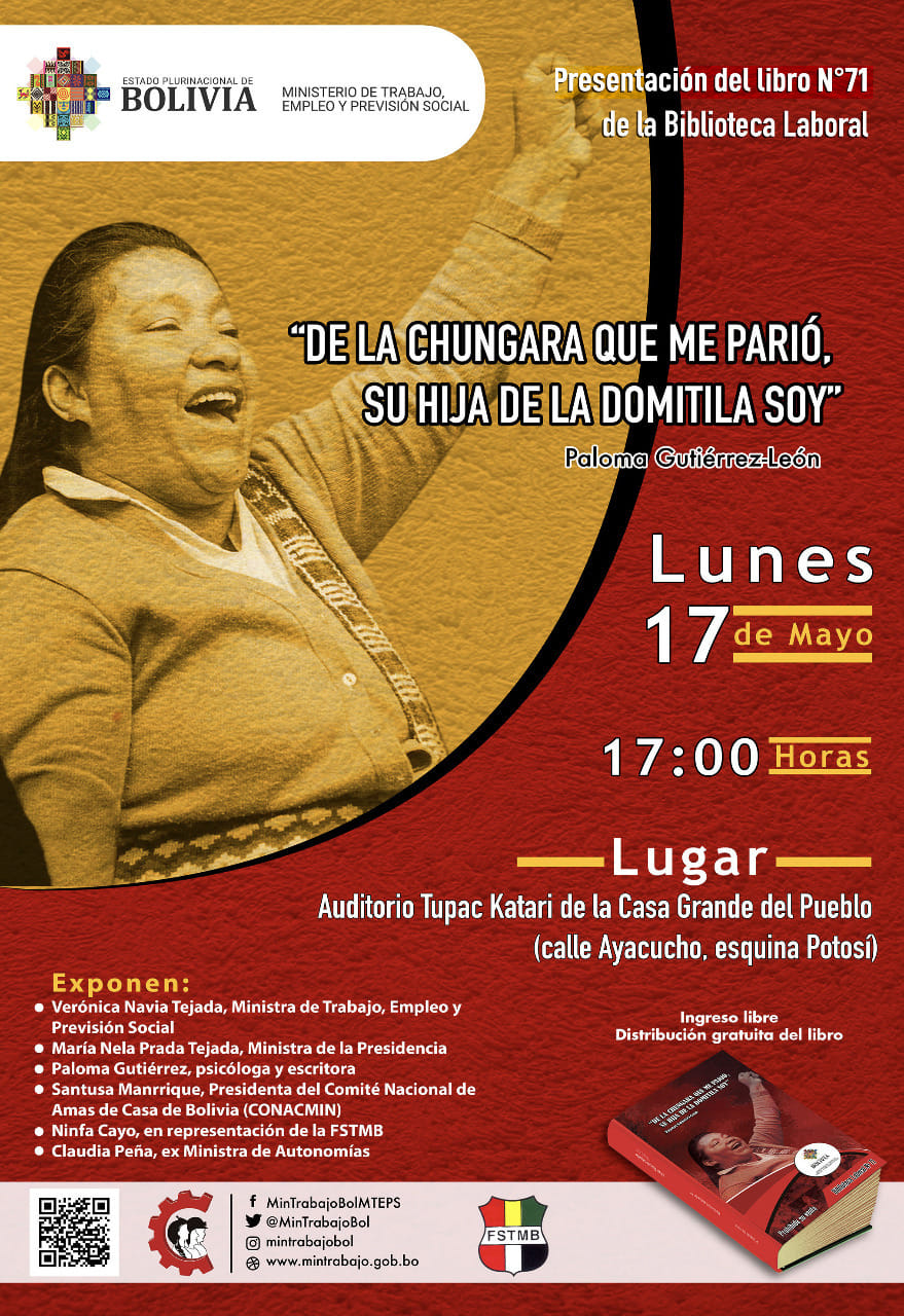 Ministra presenta el libro “De la Chungara que me parió, su hija de la Domitila soy”, un aporte de la mujer boliviana a las luchas sociales