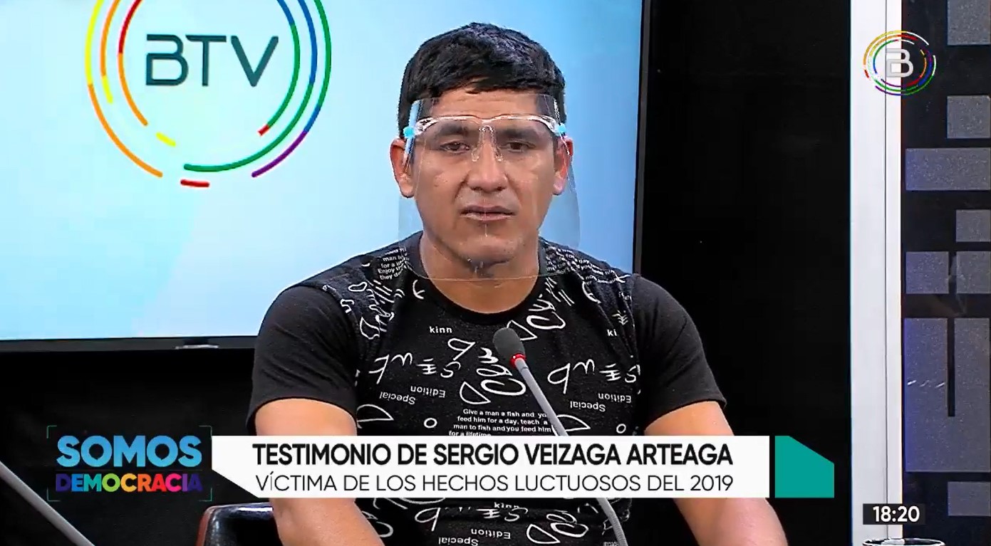 Sergio Veizaga, baleado en el barrio de Cofadena, en Montero: Las FFAA salieron a matar ciudadanos bolivianos en noviembre de 2019