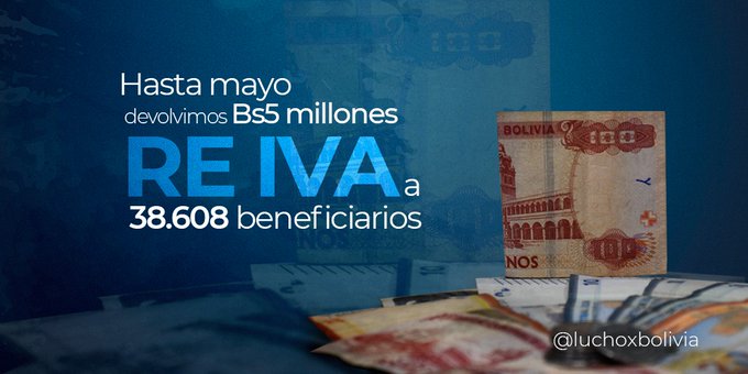 Presidente destaca la devolución de Bs 5 millones a beneficiarios del Re-IVA