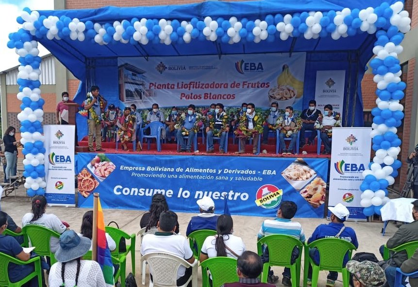 Gobierno entrega Planta Liofilizadora de Frutas en Palos Blancos para potenciar la producción del Norte de La Paz