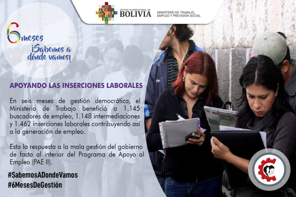Ministerio de Trabajo reporta 1.145 fuentes de empleo provistas y 1.142 inserciones laborales logradas en seis meses