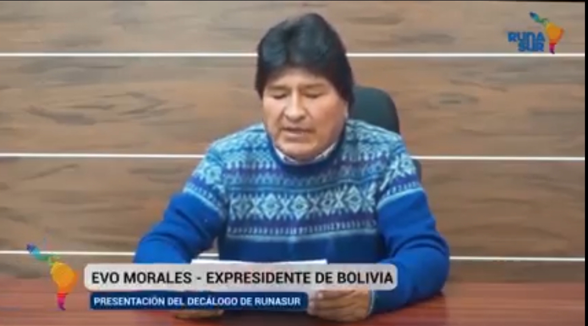 Expresidente Morales presenta el Decálogo de Runasur