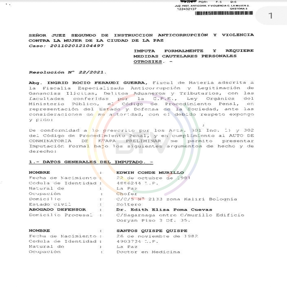 Emiten imputación formal contra el gobernador de La Paz por un accidente de tránsito