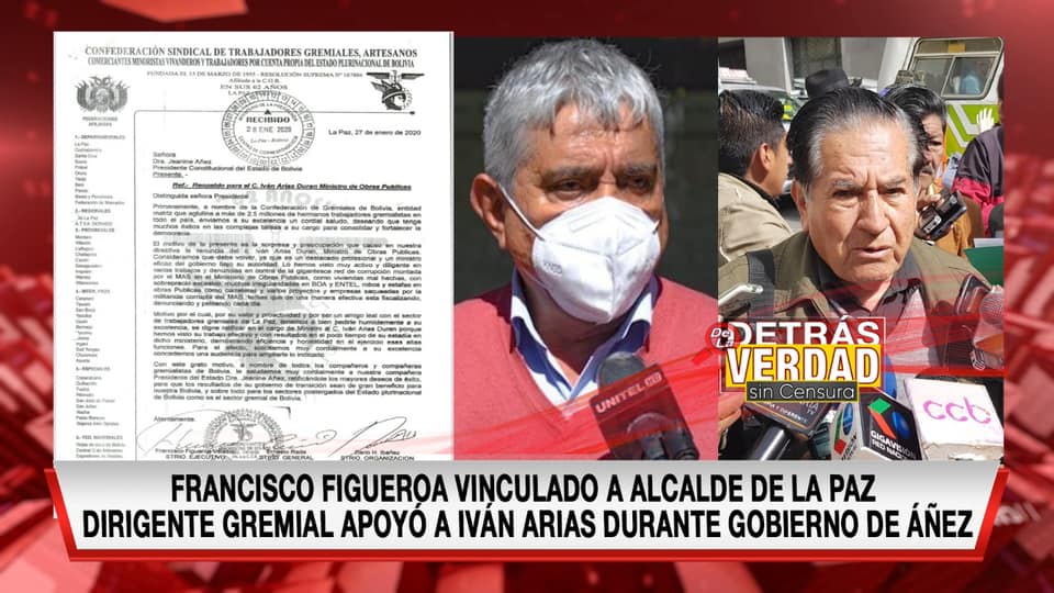 Gigavisión: Dirigente gremial que se opone a la Ley 1386 tiene vínculos con Iván Arias, exministro de Jeanine Áñez