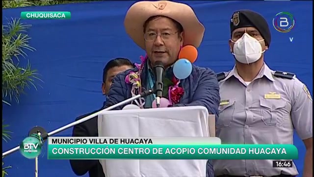 Presidente entrega seis centros de acopio construidos con Bs 1,3 millones para producción agrícola de Huacaya (amplia)