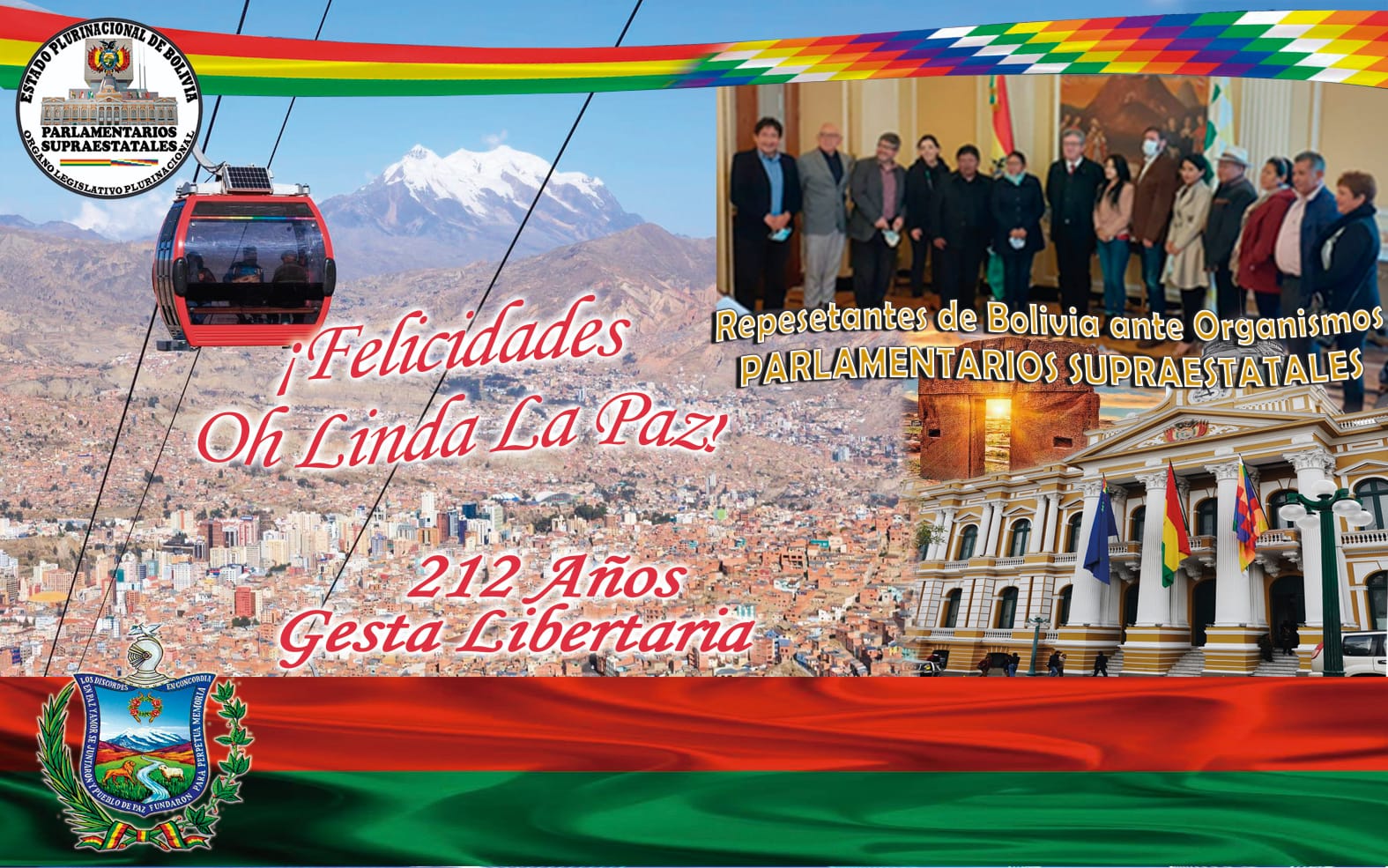 Supraesatales rinden homenaje a La Paz en aniversario de la gesta libertaria de 1809