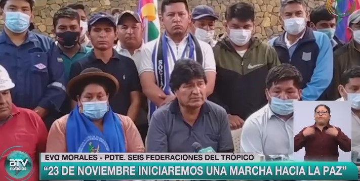 Marcha de organizaciones sociales irá de Caracollo a La Paz para la defensa de la democracia y del gobierno de Arce
