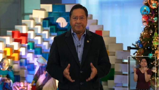 Presidente Arce envía mensaje de Navidad por una Bolivia unida, con justicia social y desarrollo económico