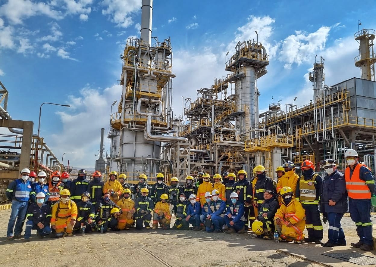 YPFB Refinación realiza con éxito simulacro de incendio en la refinería Gualberto Villarroel