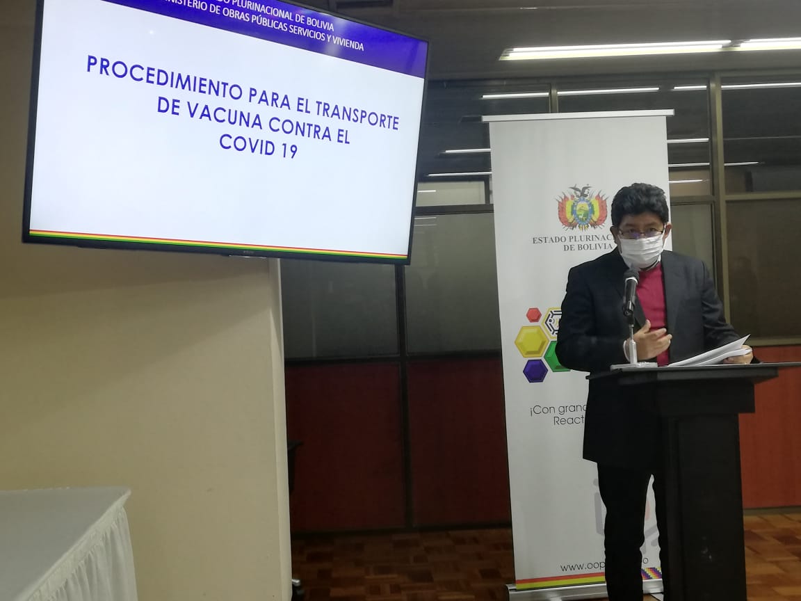 Bolivia prepara operativos para transporte y almacenaje de vacunas en base a criterios de la OMS