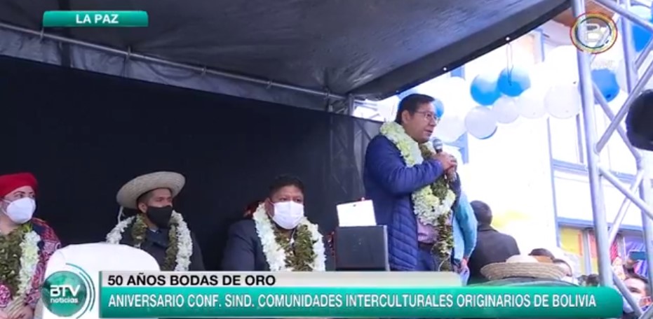 Durante el aniversario de Interculturales, Arce destaca avances en salud, educación y economía