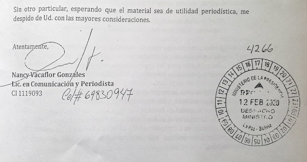 Periodista Nancy Vacaflor recibió Bs 30.000 por una consultoría en el gobierno de Jeanine Áñez