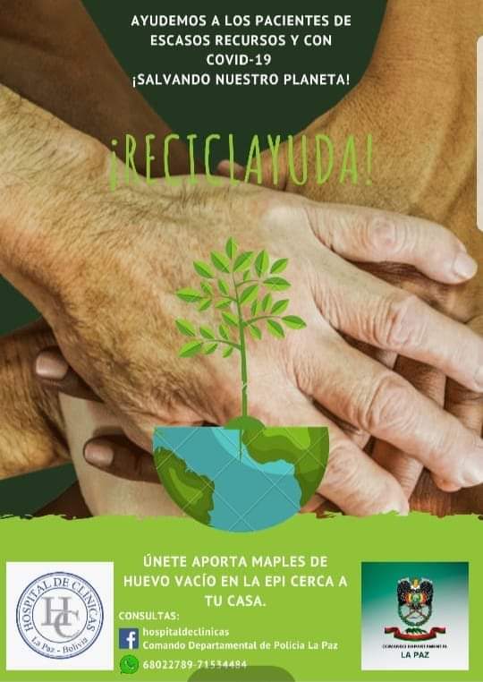 Impulsan campaña de reciclaje para ayudar a personas de escasos recursos con COVID-19 en La Paz