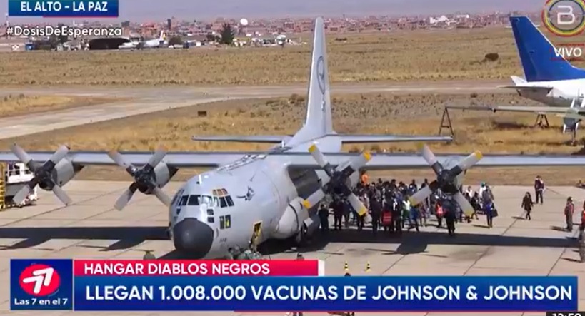Bolivia recibe lote de 1.008.000 dosis de vacunas Janssen de Johnson & Johnson (Adelanto)
