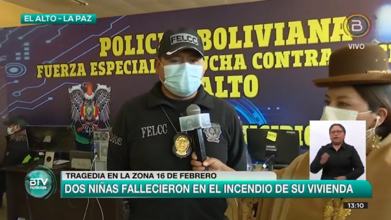 Reportan la muerte de dos niñas en un incendio en la ciudad de El Alto