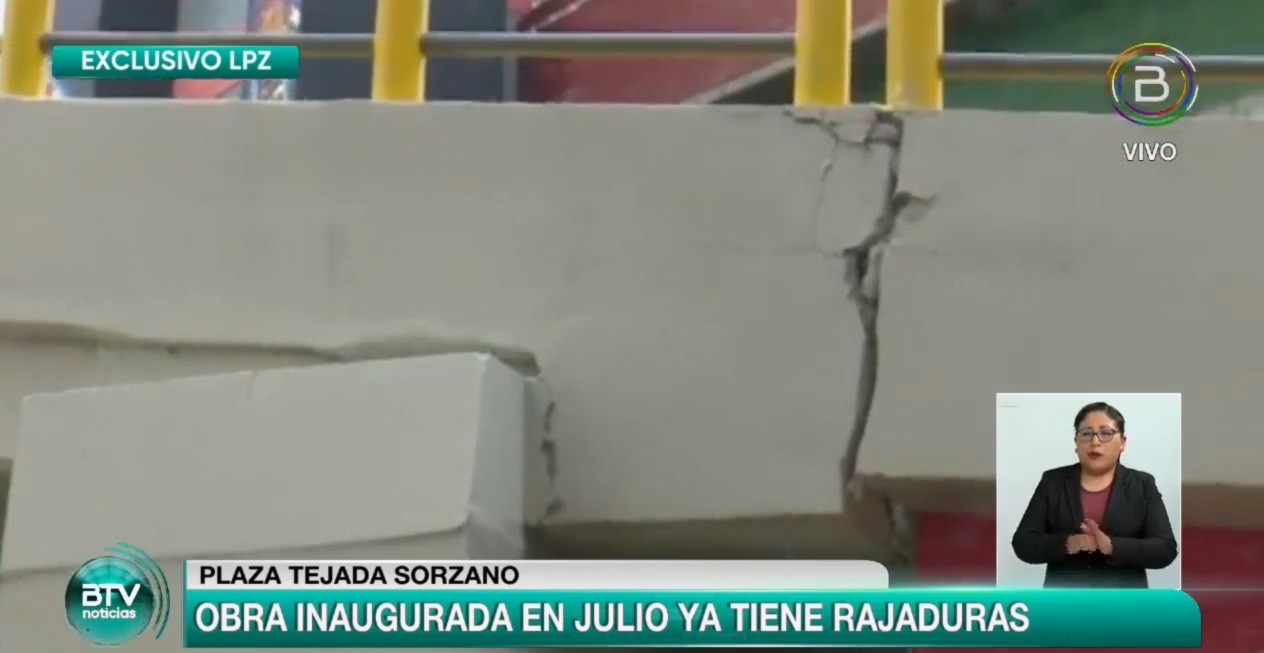 La Paz: Denuncian que obra de la plaza Tejada Sorzano presenta daños a dos meses de su inauguración