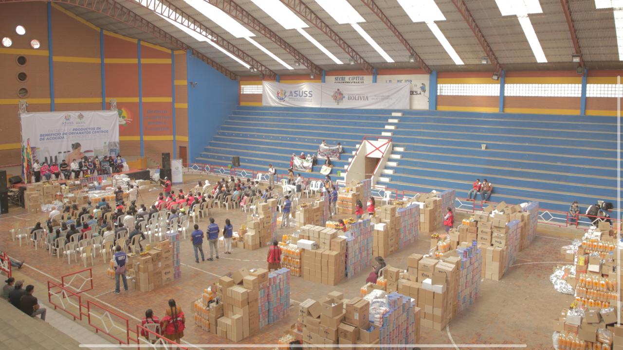 Centros de acogida de menores, mujeres y ancianos de Chuquisaca se benefician con alimentos nutricionales