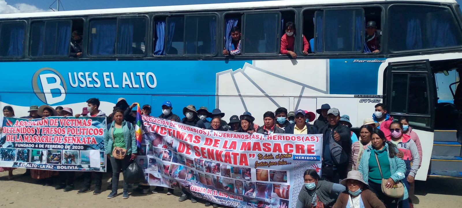 Familiares y víctimas de Senkata parten a Caracollo para sumarse a la marcha de las víctimas de Sacaba que exigen justicia