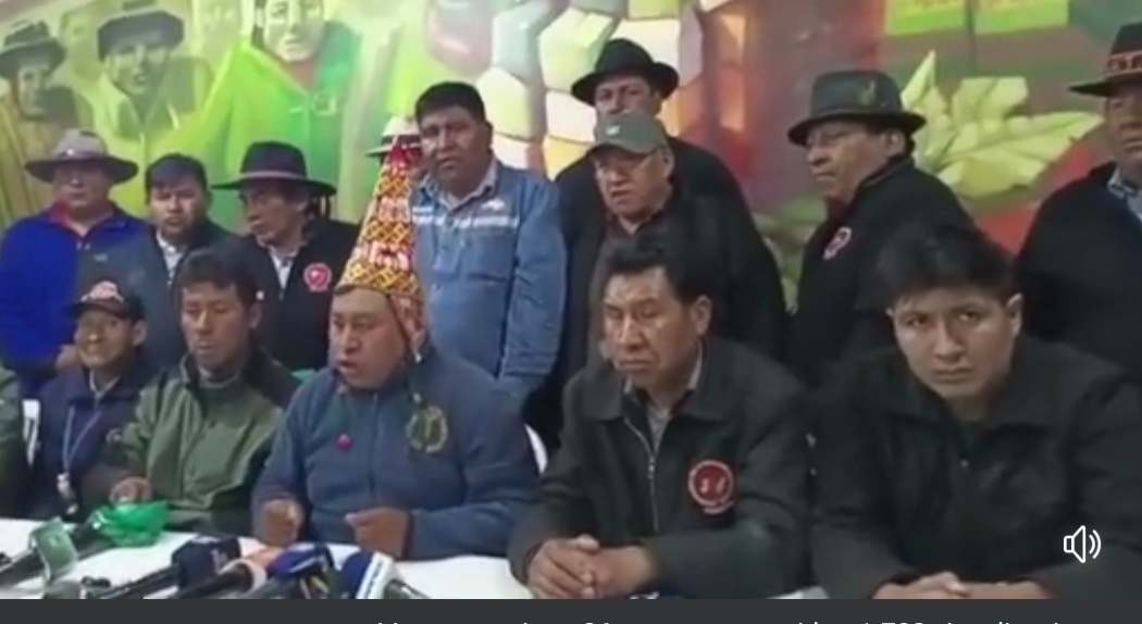 CSUTCB rechaza presencia de Camacho y políticos en movilización de cívicos de Potosí