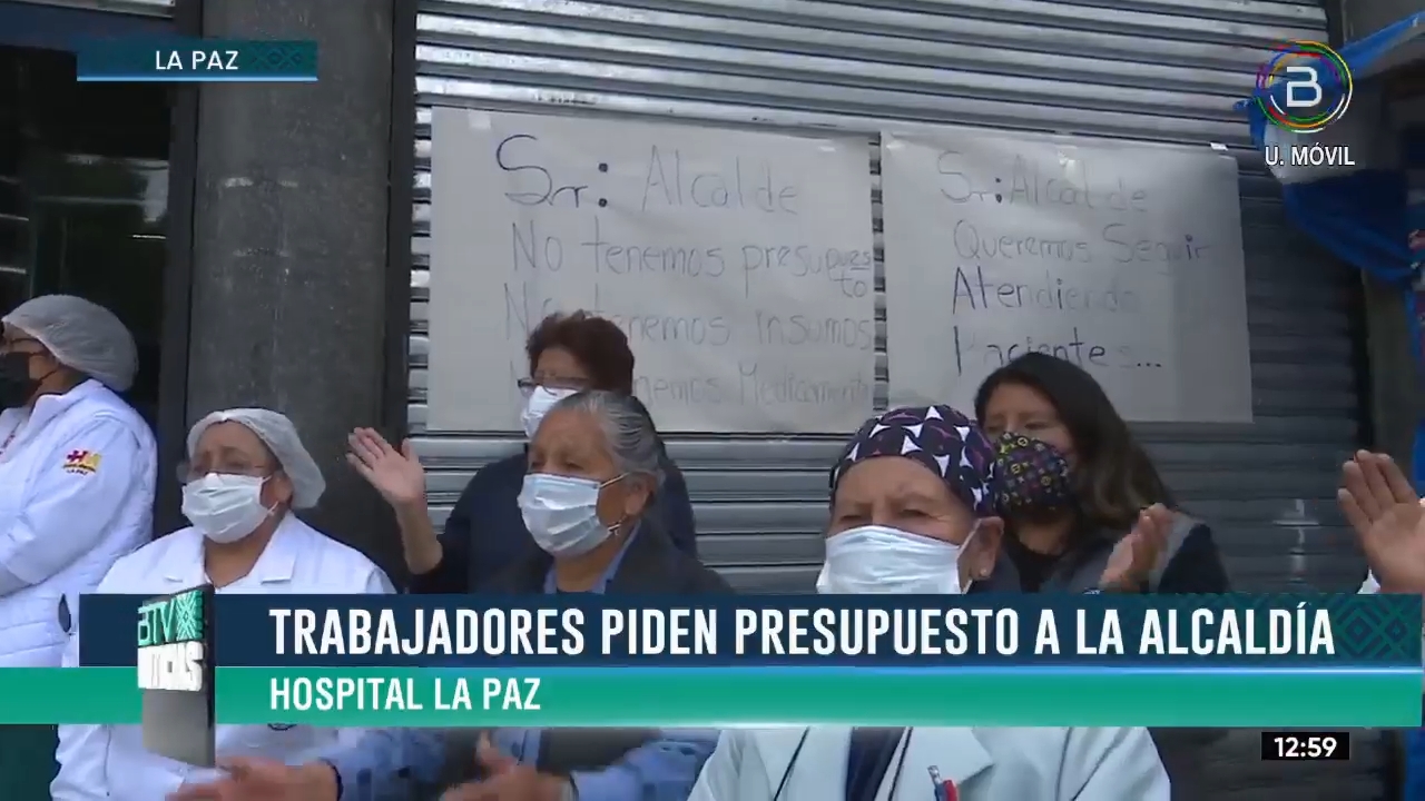 Salubristas del Hospital La Paz exigen presupuesto a la Alcaldía y dan plazo de 72 horas