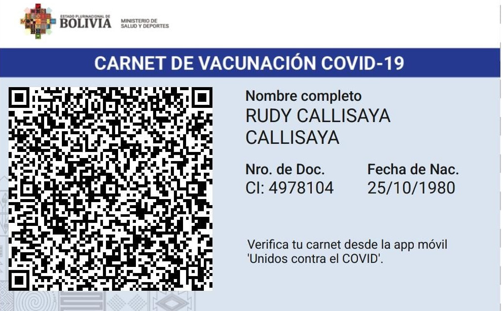 Dirigente antivacuna se inmunizó el 12 de septiembre de 2021 con la Johnson & Johnson