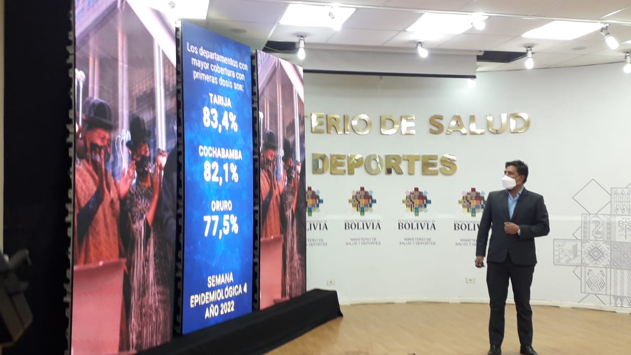 Tarija, Cochabamba y Chuquisaca lideran las coberturas de vacunación contra el COVID-19
