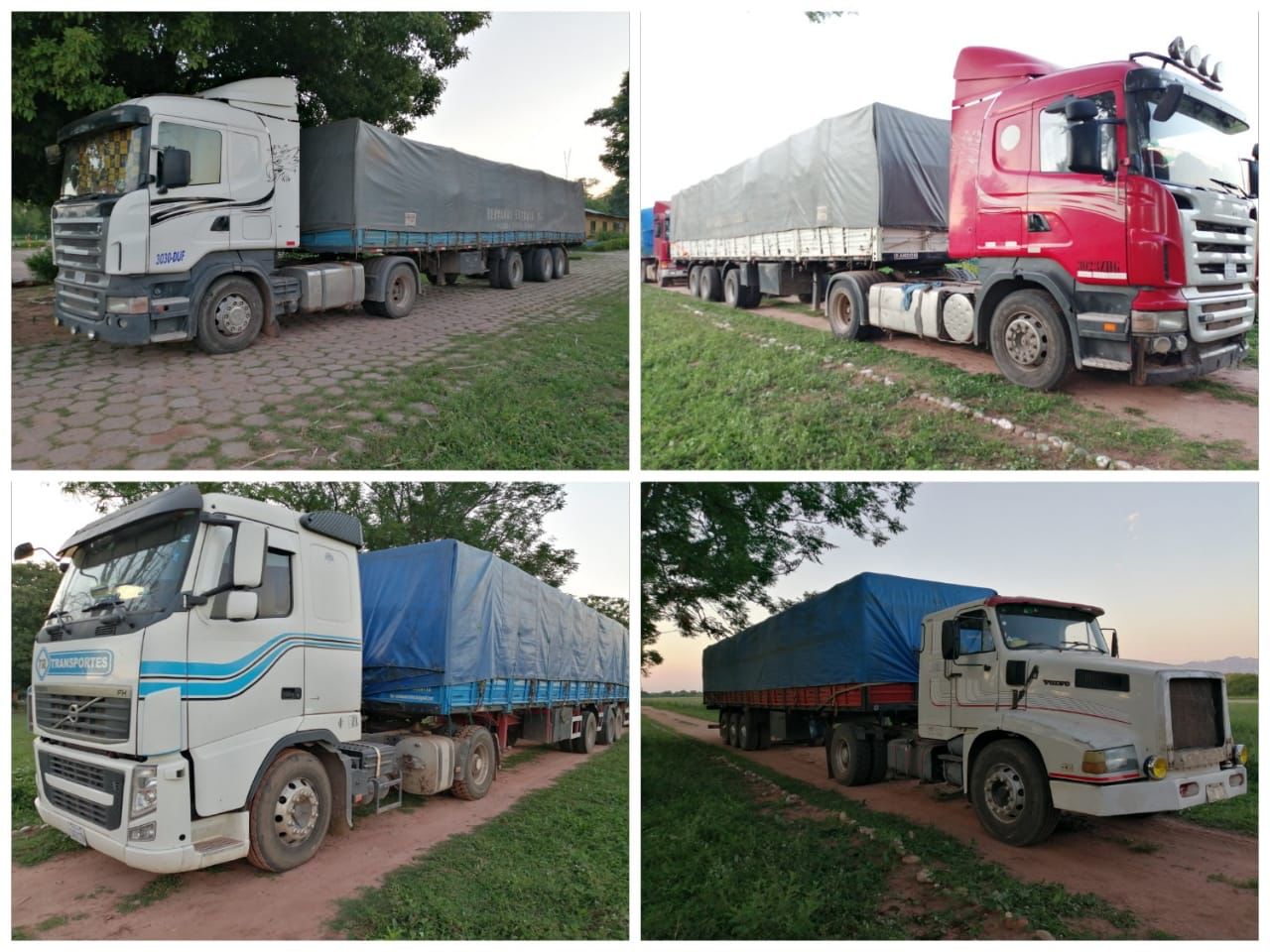 Aduana comisa siete camiones con soya de contrabando en Villamontes