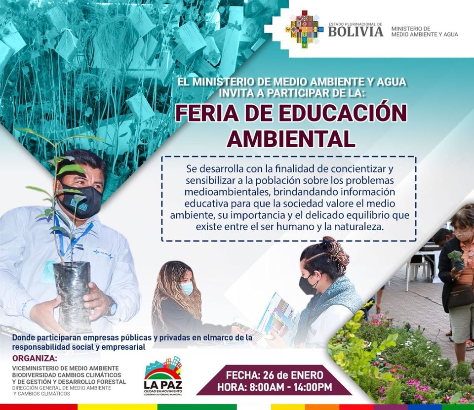 Bolivia recuerda el Día Mundial de la Educación Ambiental con webinario y feria