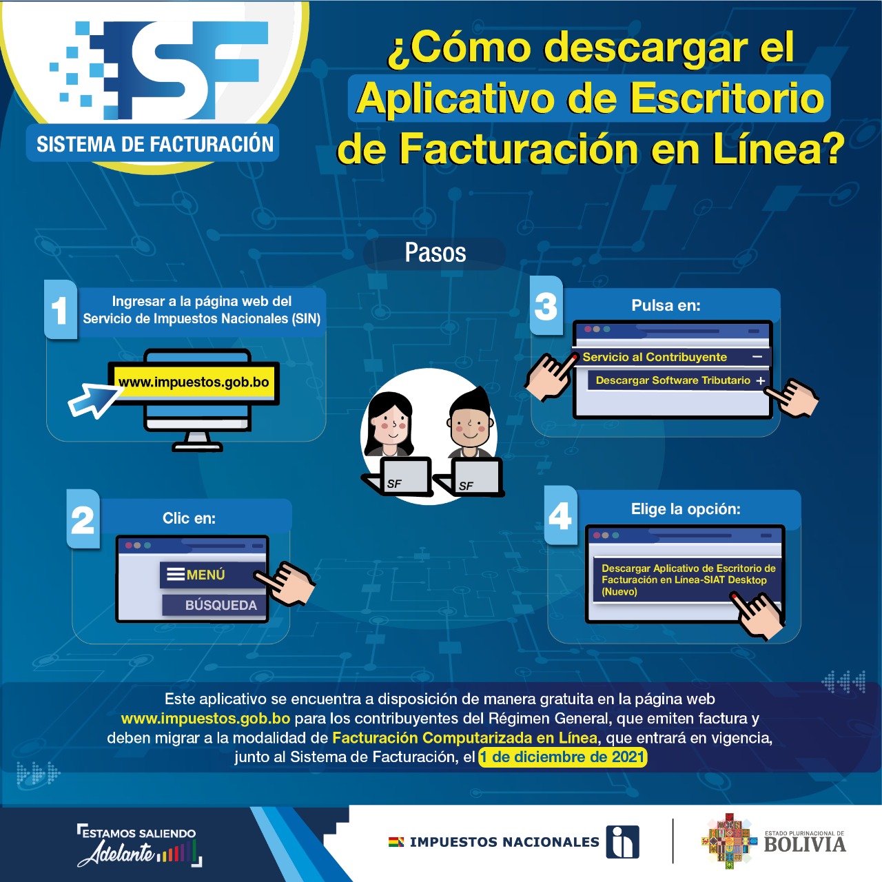 El SIN puso a disposición en su página web el “Aplicativo de Escritorio de Facturación en Línea”