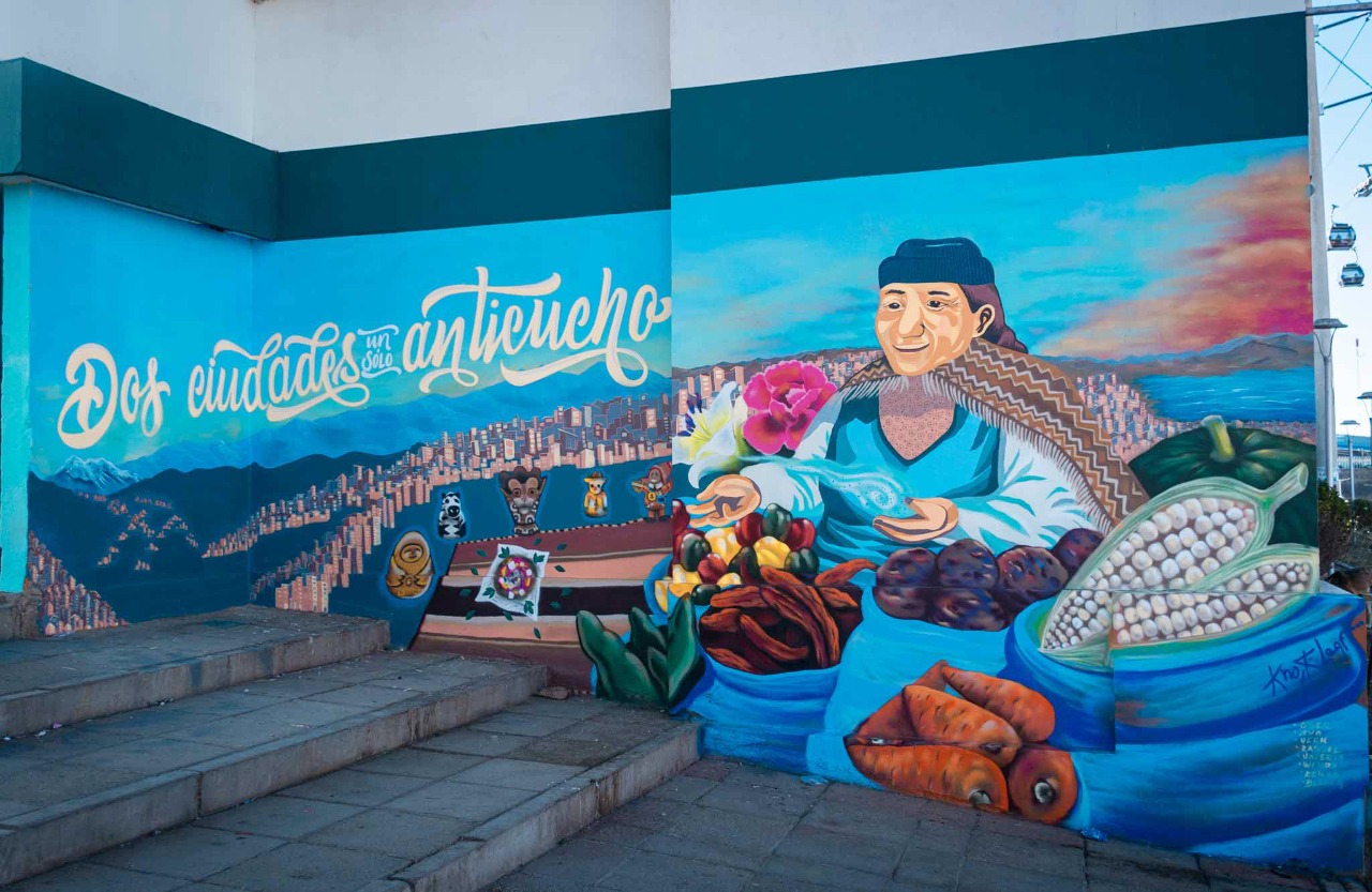 ONU Bolivia celebra su 76 aniversario con un mural por la paz y solidaridad