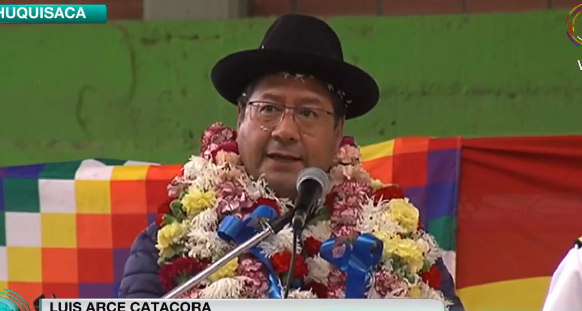 Presidente Arce entrega obras mecánicas de resiliencia al cambio climático en Camargo